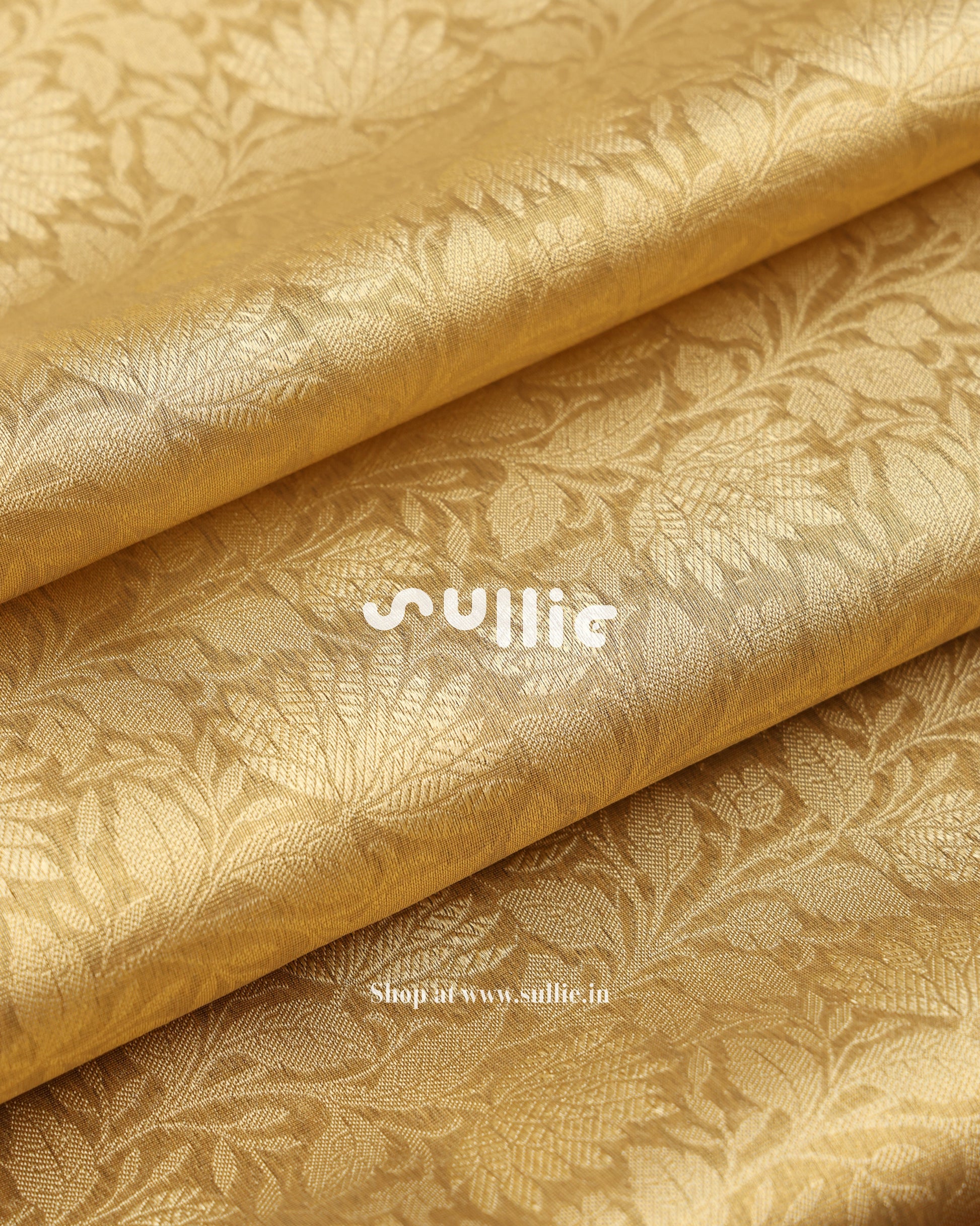 Banarasi Katan Tissue Silk Saree in Antique Gold Weave