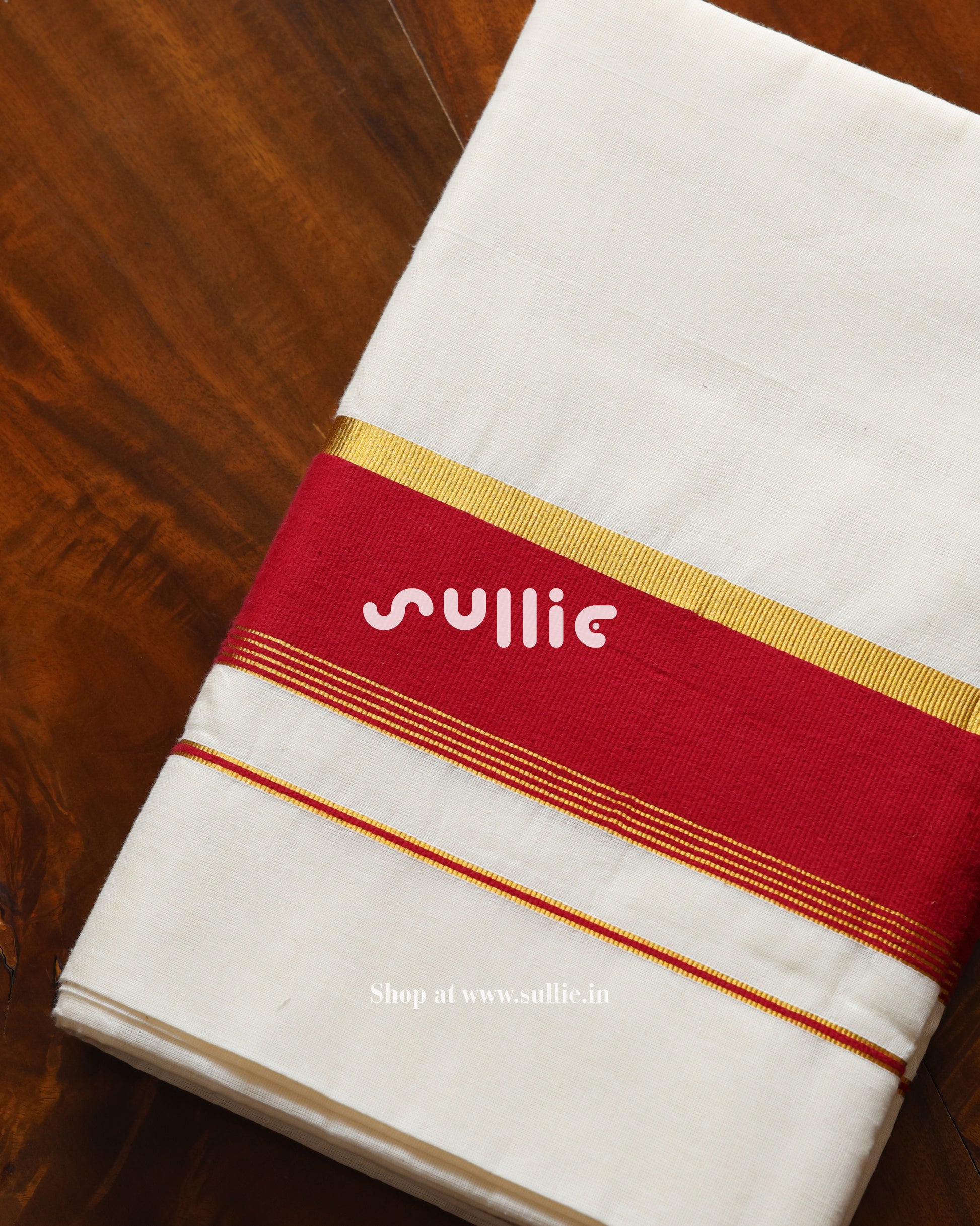 Kerala Kasavu Cotton Saree with Contrast Border | Onam Saree | Pink - Brown - Green - Red