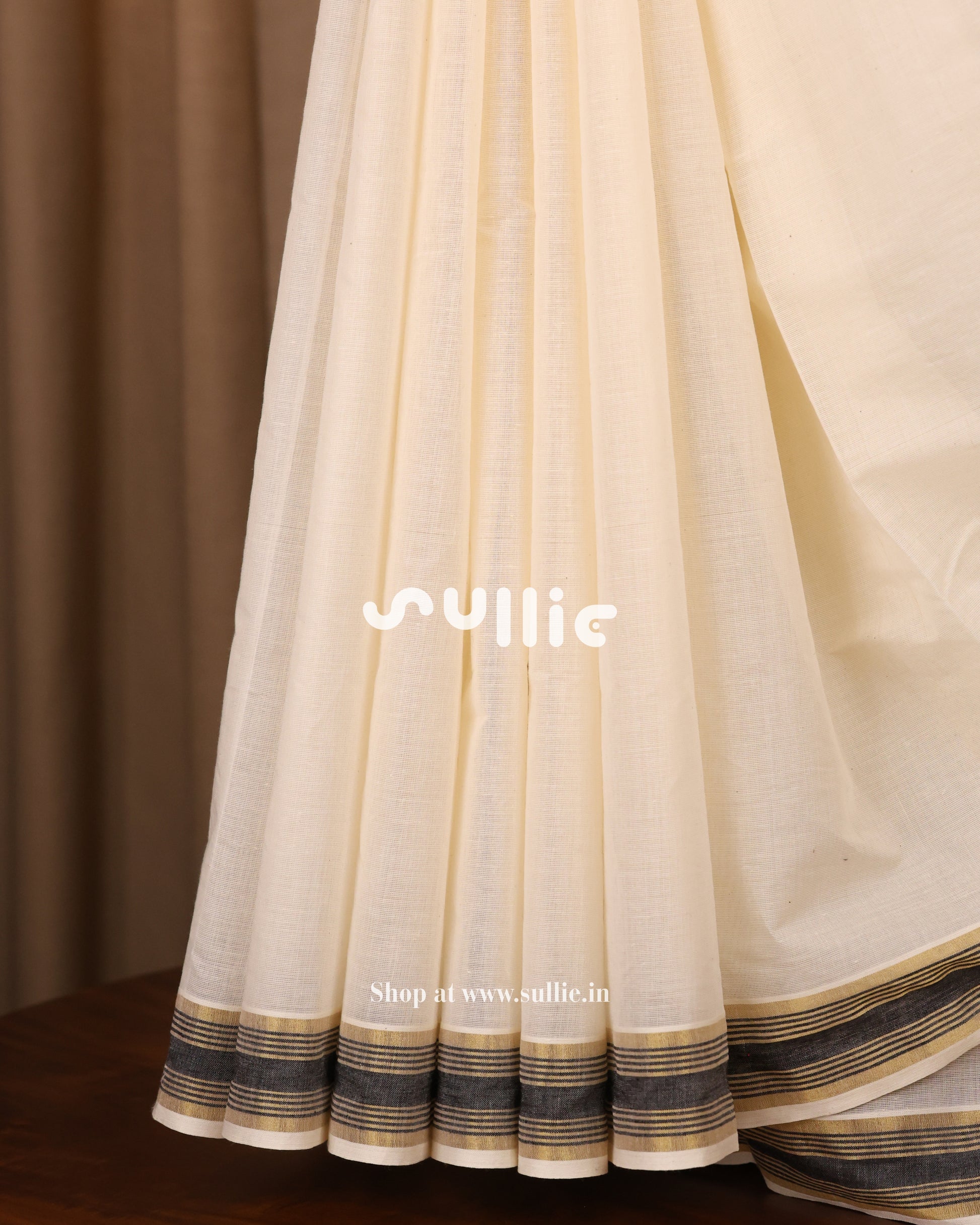 Kerala Kasavu Cotton Saree with Contrast Border | Onam Saree | Pink - Brown - Green - Red