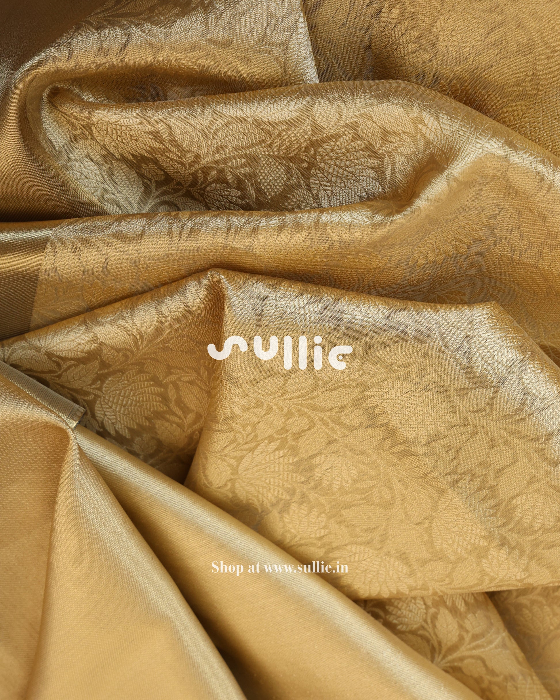Banarasi Katan Tissue Silk Saree in Antique Gold Weave