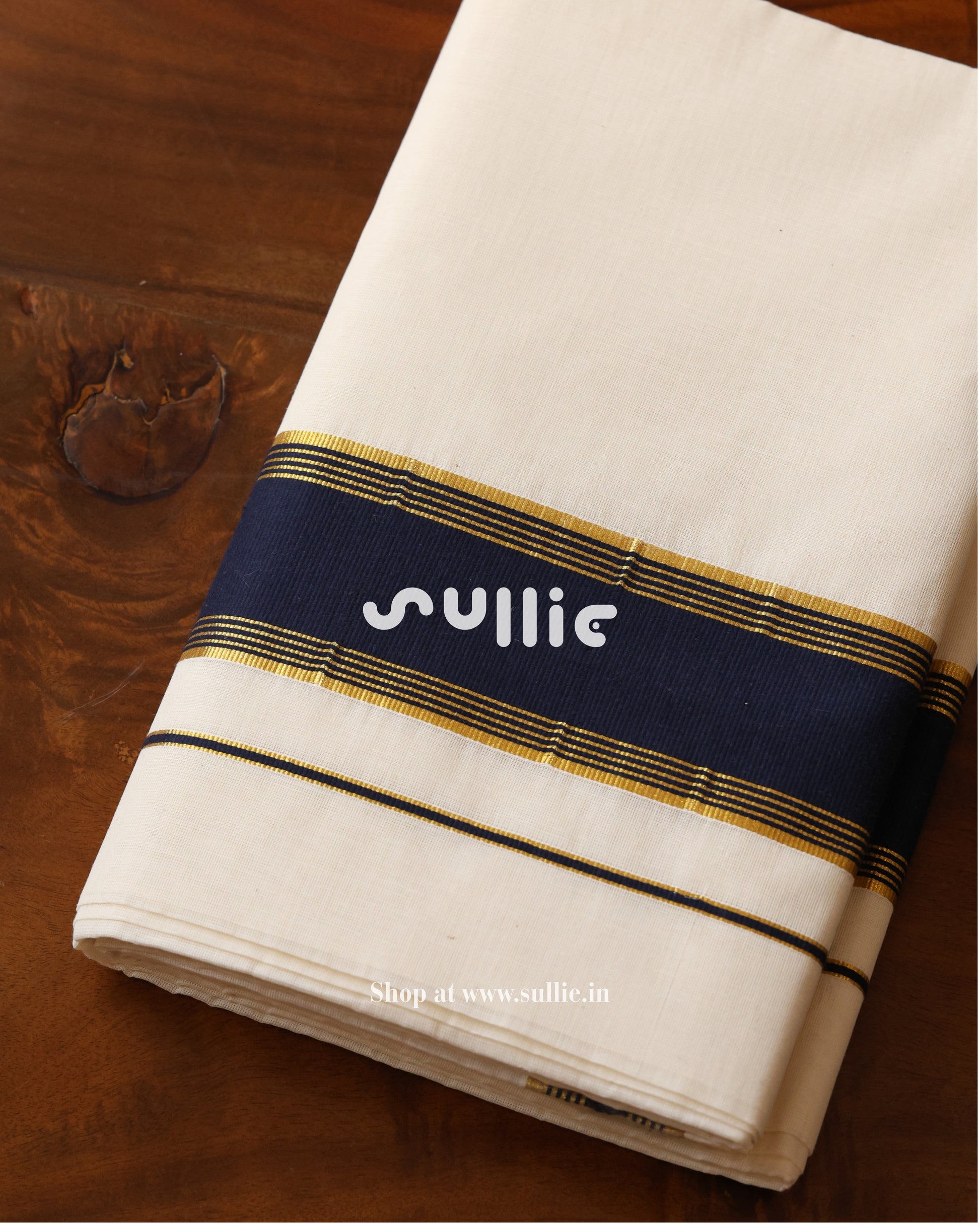 Kerala Kasavu Cotton Saree with Contrast Border | Onam Saree | Black - Pink - Blue